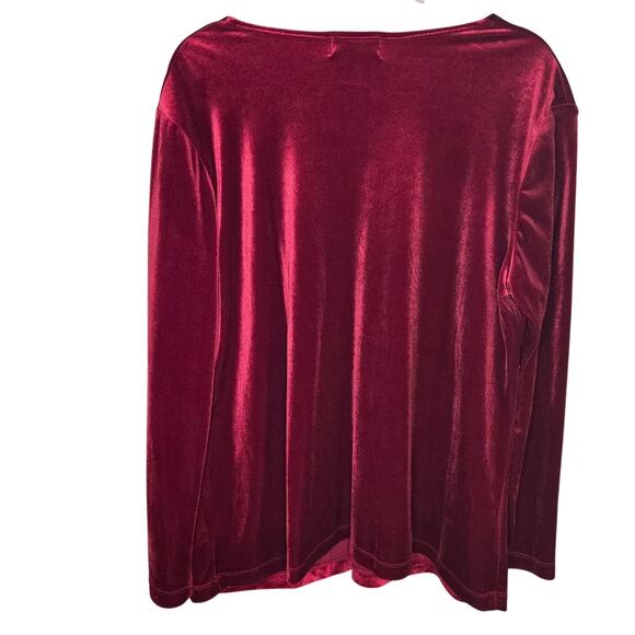 Elementz Ruby Red Velvet Top 1X - NWT 0264 - Picture 3 of 8